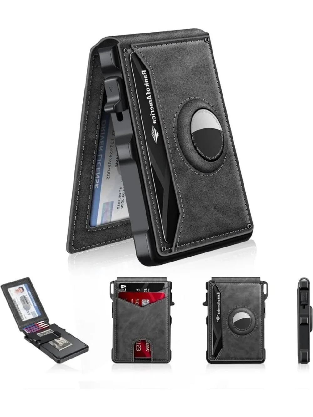 Smart RFID Blocking Minimalist Wallet for AirTag - Men's Slim Design & Secure